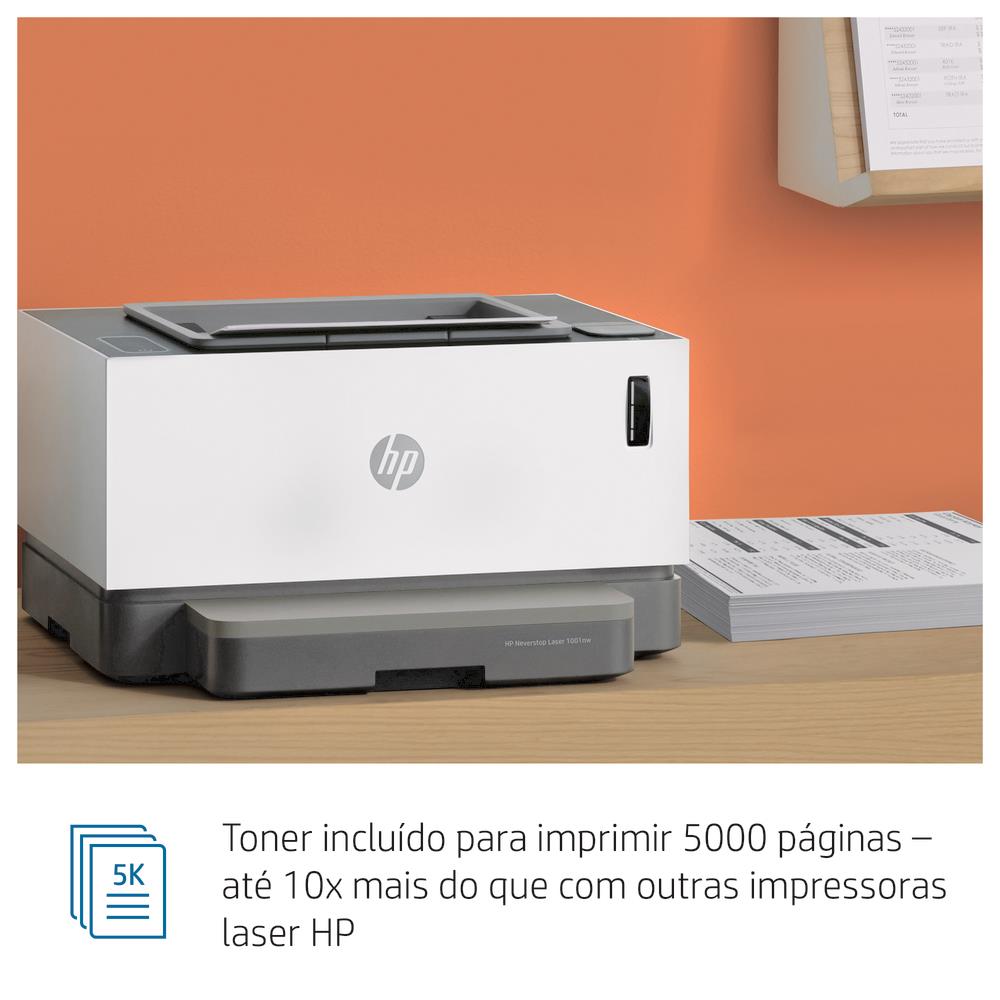 Impressora HP Neverstop Laser 1001nw Mono Ethernet Wireless