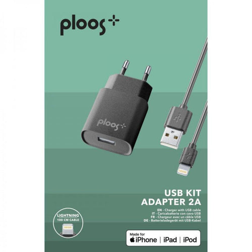 Carregador Cellularline Kit Casa Ploos Lightning 2A