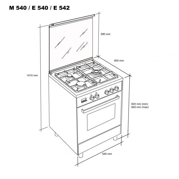 Fogão Gás Butano/ Propano Meireles M 540 X Inox 54Cm