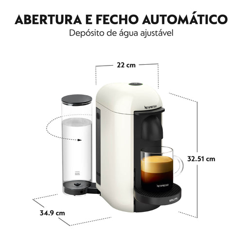 Máquina de Café Cápsulas Nespresso Krups Vertuo Plus XN9031P3 Branco