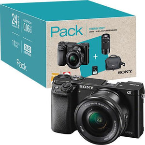 Máquina Fotográfica Mirrorless Sony Alpha a6000 - Preto + SEL1650 16-50mm f/3.5-5.6 PZ OSS + SEL55210 55-210mm f/4.5-6.3 OSS