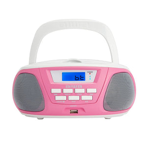Rádio CD Aiwa BBTU-300PK CD MP3 Bluetooth Rosa