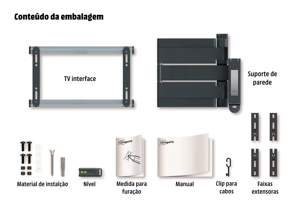 Suporte TV Vogels THIN 546 Dois Braços Giratório p/OLED TV