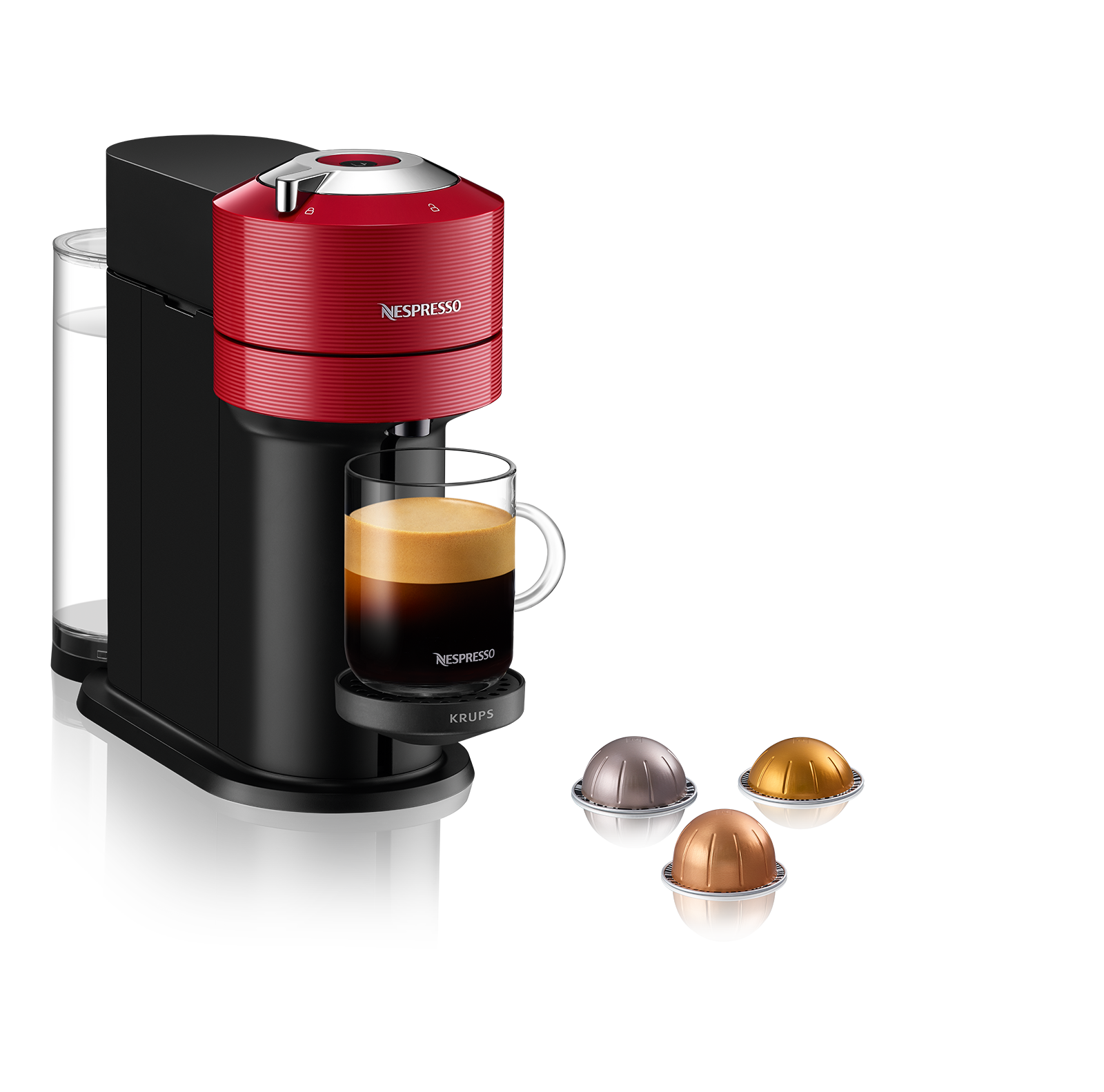 Máquina de Café Cápsulas Nespresso Krups Vertuo Next XN9105P3 Vermelha