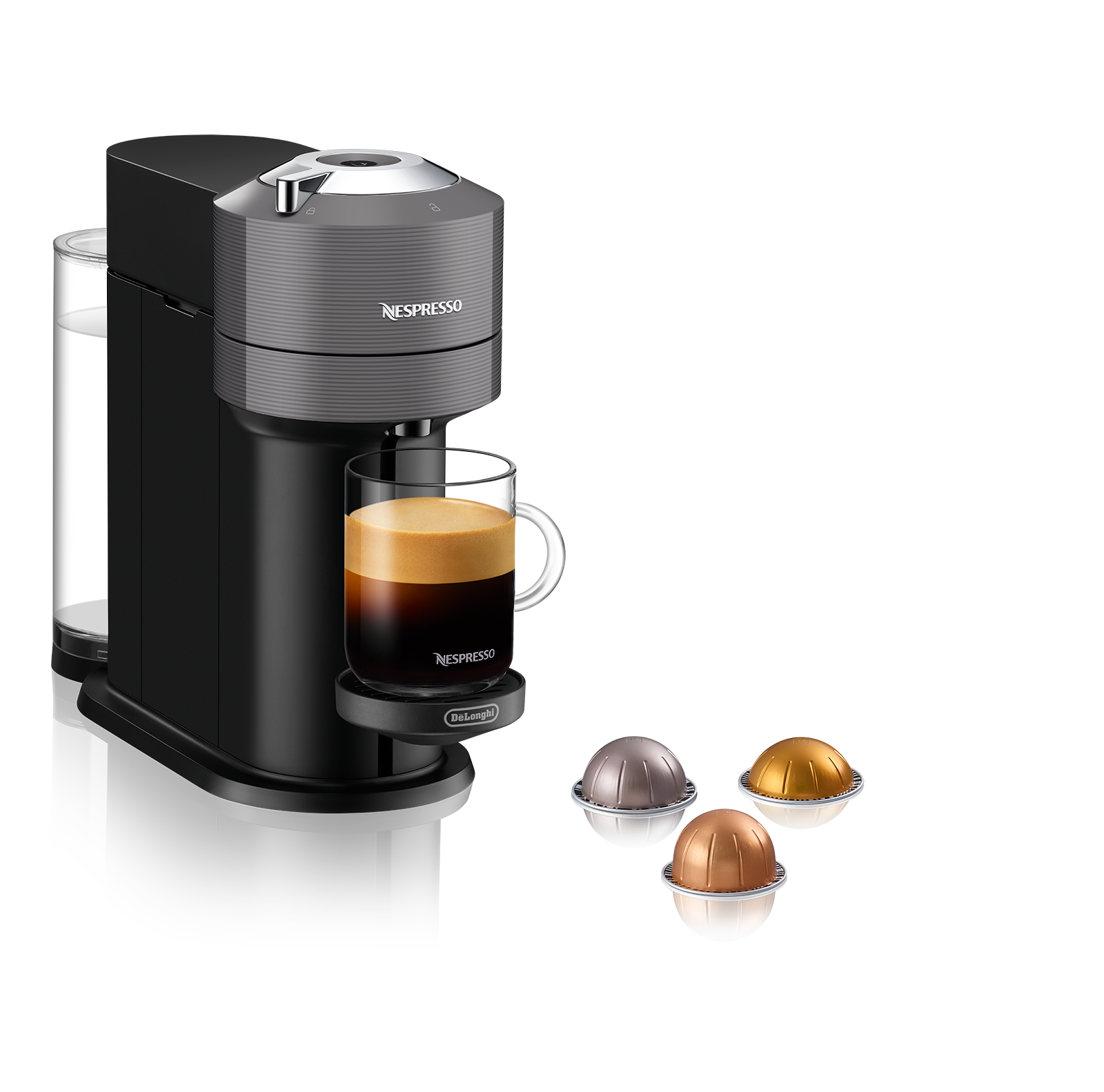 Máquina de Café Cápsulas Nespresso DeLonghi Vertuo Next EN120.GY Cinza