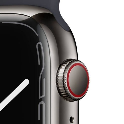 Apple Watch 45mm Series 7 + Celular Aço Inoxidável Grafite + Sport Band Grafite - Smartwatch