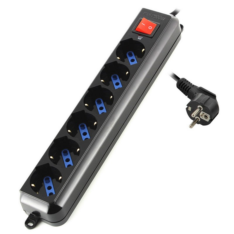 Extensão Elétrica Ewent EW3924 6 Tomadas c/ Interruptor 1.5m Preto